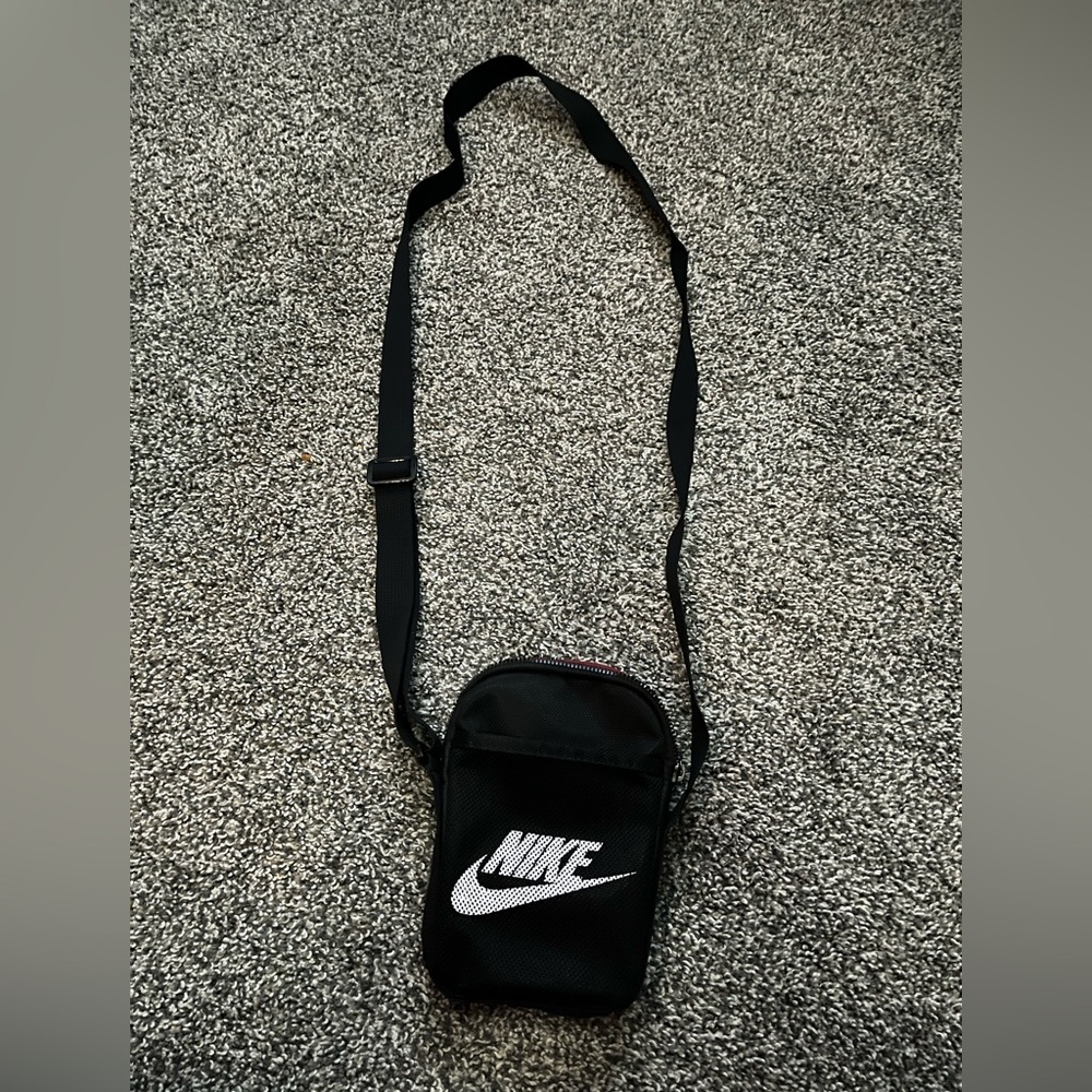 Nike Black Belt Bag with White Logo